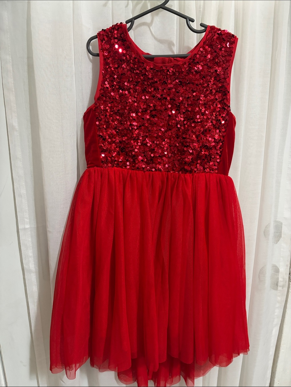 Cat & Jack Red Sequin Tulle Party Dress